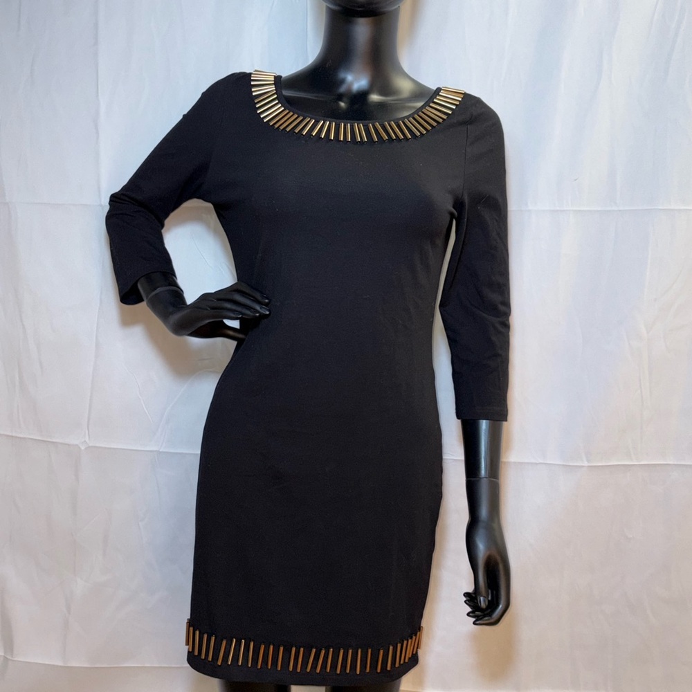 Cecico Black Dress with Gold Detailing